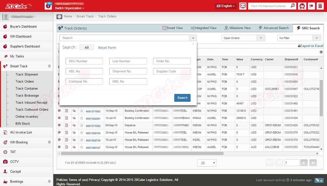 Screenshot of Smart Track feature page for shipment tracking.