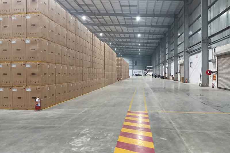 Larger offshore warehouse in Sydney filled with boxed packages